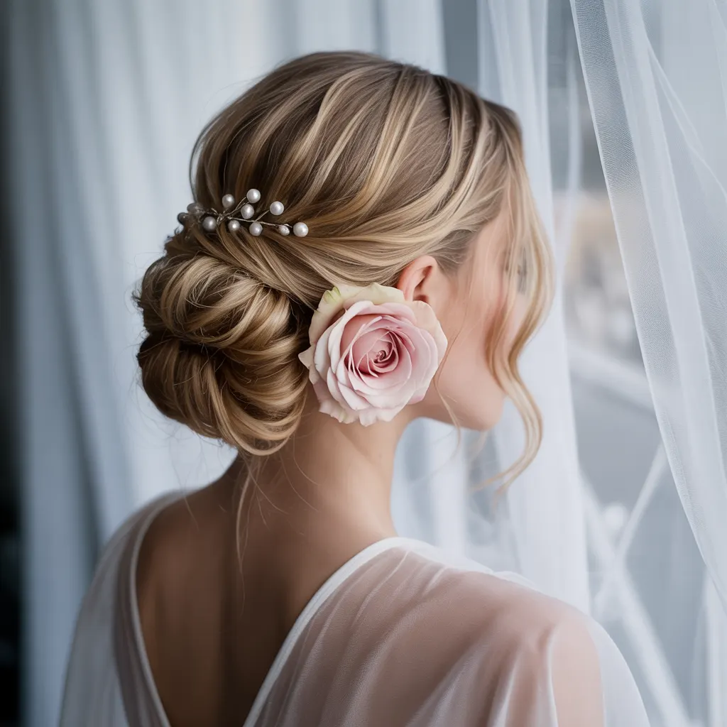 Bridal updo styling